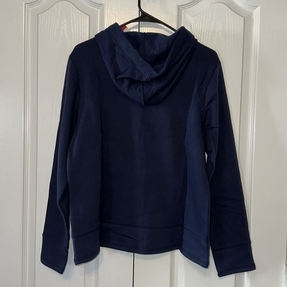 Woman Nautica Hoodie with V Neck and front pockets Size Medium Navy Blue - Picture 3 of 13